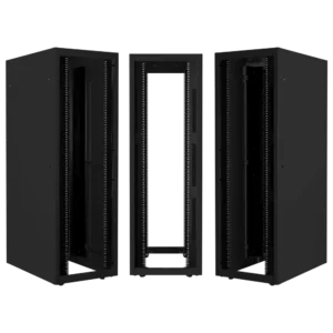 DT48 RU, 24"W, 48"D; M6 Square,Power Panels, HD Casters, No doors, Solid Sides, Black